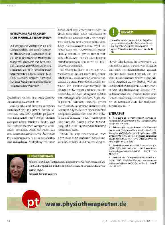 Vorschauseite 3: Osteopathie für Physiotherapeuten