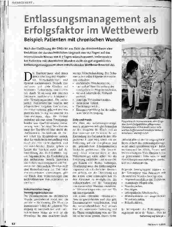 Vorschauseite 1: Entlassungsmanagement als Erfolgsfaktor im Wettbewerb