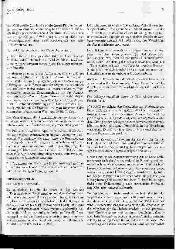 Vorschauseite 3: Zur Abgabe von Talern bei preisgebundenen Arzneimitteln