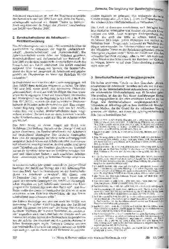 Vorschauseite 2: Die Vergütung von Bereitschaftsdiensten