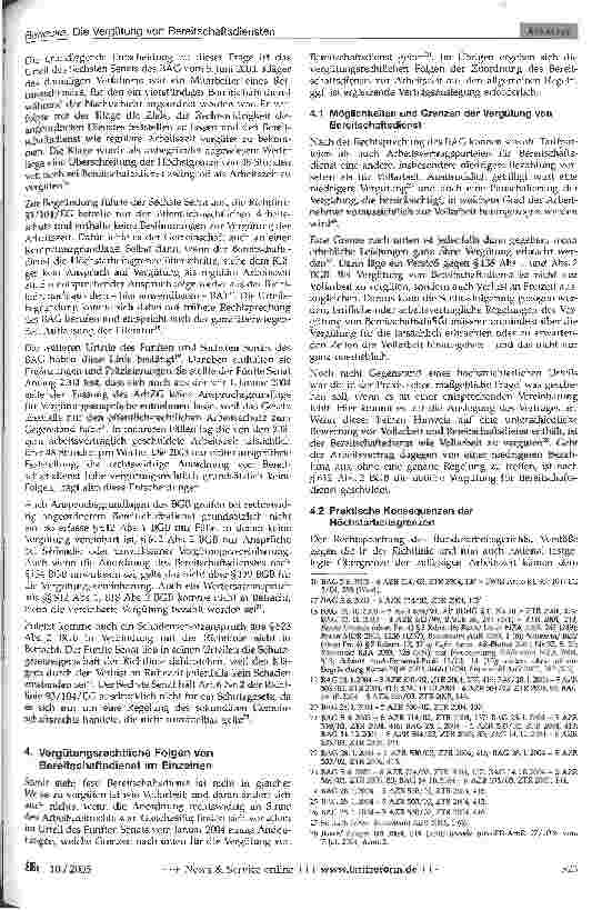 Vorschauseite 3: Die Vergütung von Bereitschaftsdiensten