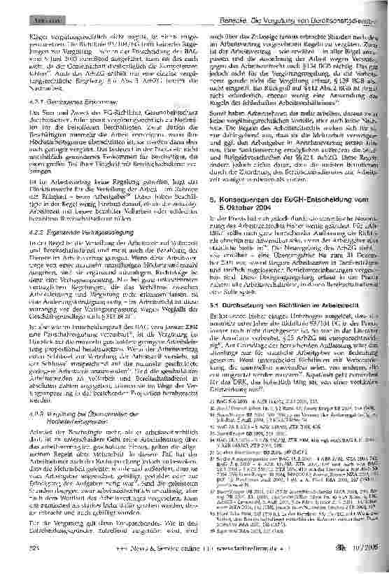 Vorschauseite 4: Die Vergütung von Bereitschaftsdiensten