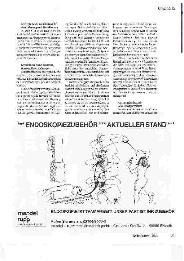Vorschauseite 4: Pflegedokumentation in der Endoskopie (Teil 4)Leitlinie zur Einführung der Pflegedokumentation im Funktionsbereich Endoskopie