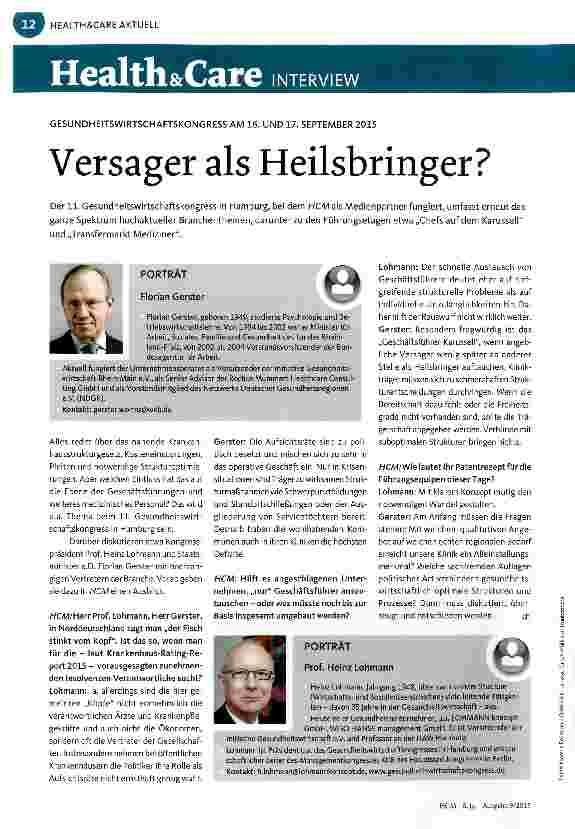 Vorschauseite 1: Versager als Heilsbringer?