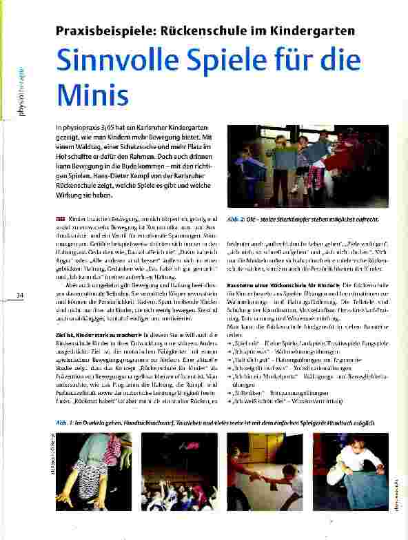 Vorschauseite 1: Praxisbeispiele: Rückenschule im Kindergarten Sinnvolle Spiele für die Minis
