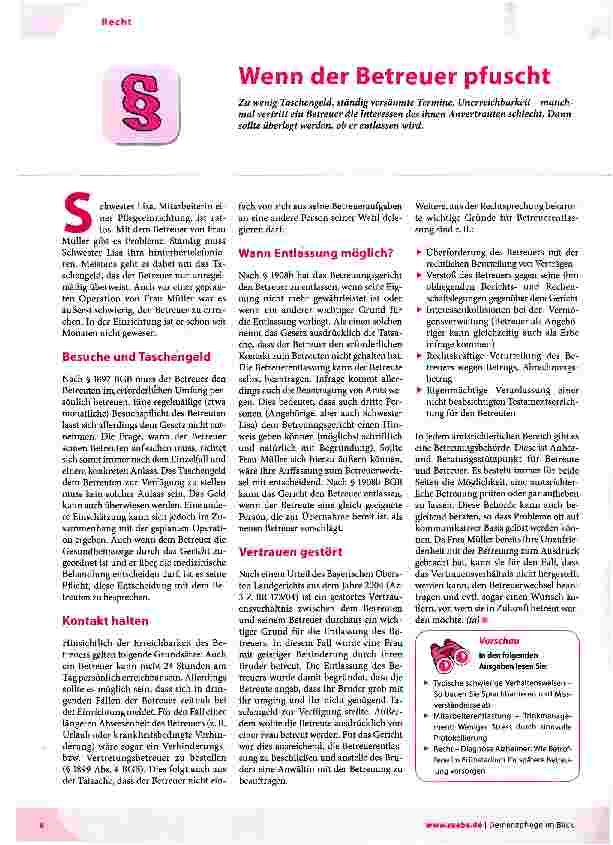Vorschauseite 1: Wenn der Betreuer pfuscht