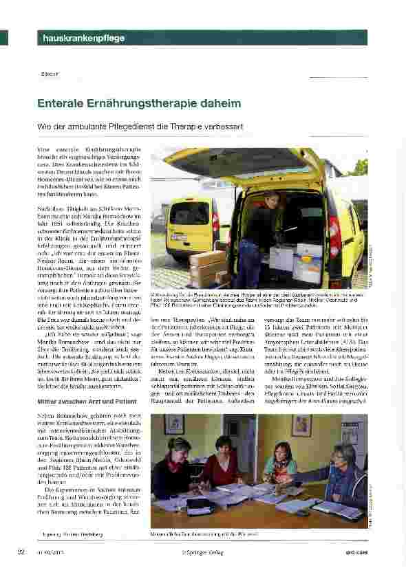 Vorschauseite 1: Enterale Ernährungstherapie daheim