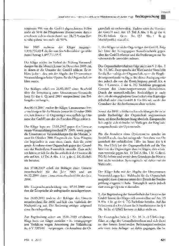 Vorschauseite 3: Steuerfreiheit von Umsätzen eines ambulanten Pflegedienstes aus 24-Stunden-Pflege