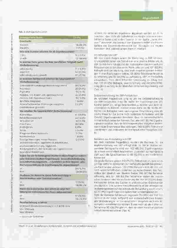 Vorschauseite 5: Evídenzbasierte Praxis: Einstellungen, Kompetenzen, Barrieren und Arbeitszufriedenheit österreichischer Ergotherapeuten - eine Umfrage