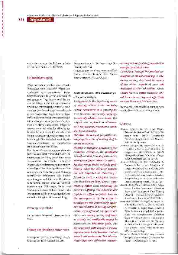 Vorschauseite 6: Ethische Reflexion von Pflegenden im Akutbereich -eine Thematische Analyse