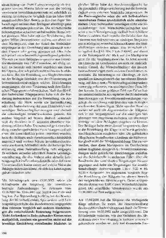 Vorschauseite 2: Schiedsstellenentscheidung über den Investitionsbetrag von Pflegeheimen