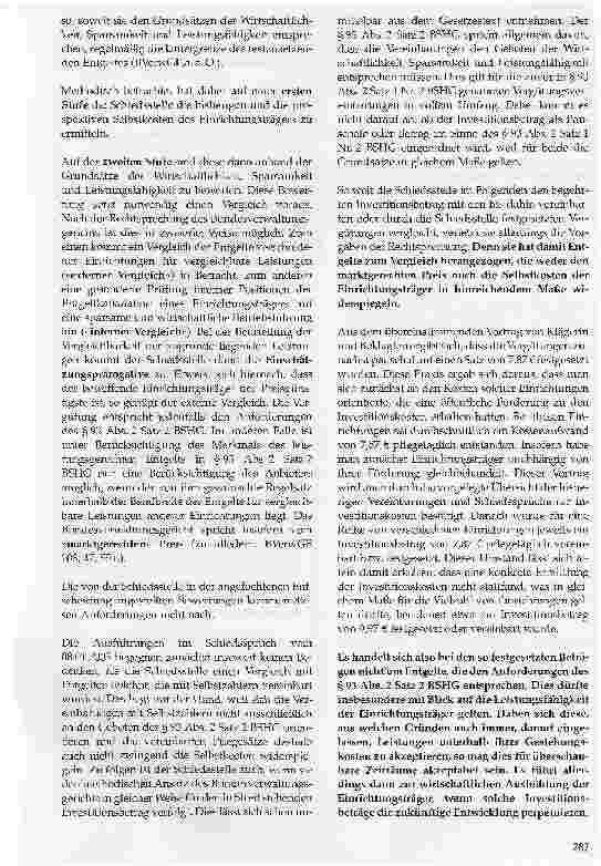 Vorschauseite 5: Schiedsstellenentscheidung über den Investitionsbetrag von Pflegeheimen