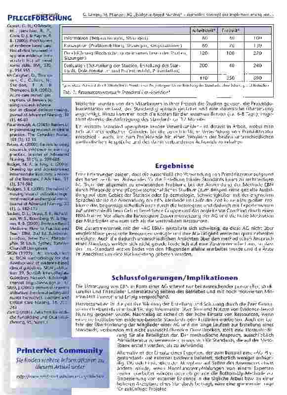 Vorschauseite 3: AG Evidence-based Nursing sinnvolles Konzept der Implementierung von EBN an einem Krankenhaus?