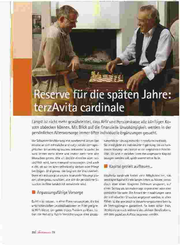 Vorschauseite 1: Reserve für die späten Jahre: terzAvita cardinale