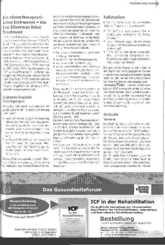 Vorschauseite 2: Lee Silverman Voice Treatment (LSVT) bei Patienten mit Parkinson und Myotonica dystrophica: zwei Fallstudien