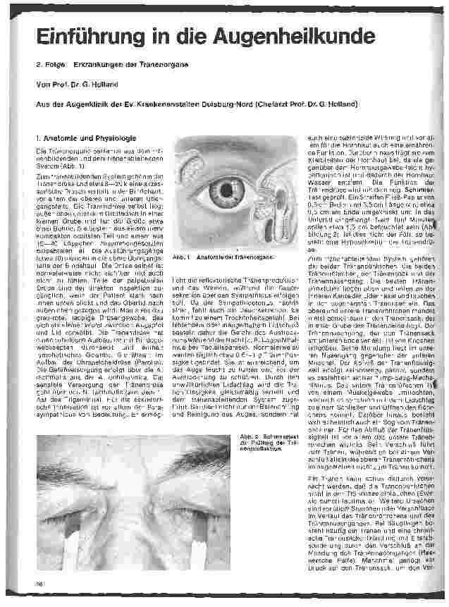 Vorschauseite 1: Einführung in die Augenheilkunde 2. Folge: Erkrankungen der Tränenorgane