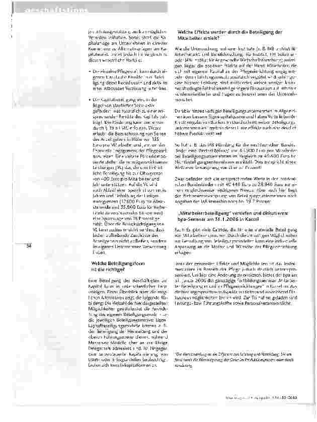 Vorschauseite 3: Effizienzschub in der Pflege durch Mitarbeiterbeteiligung am Kapital