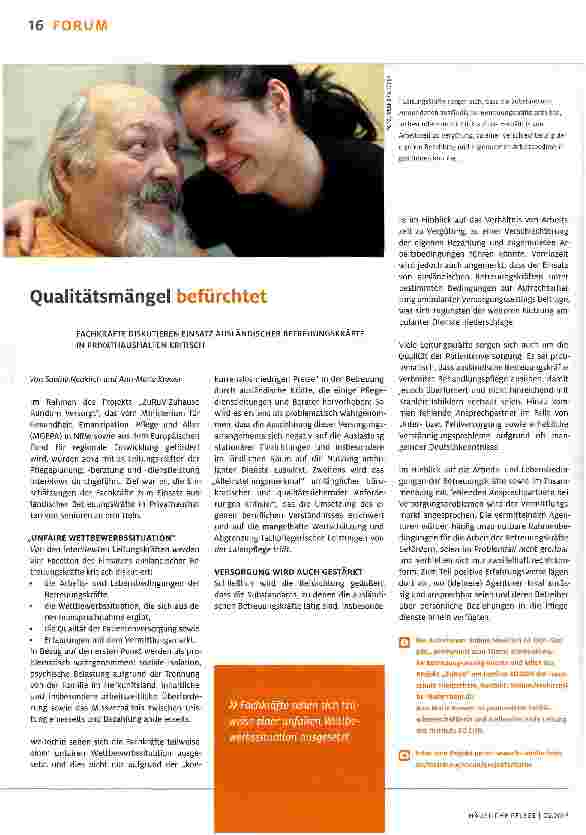 Vorschauseite 1: Qualitätsmängel befürchtet
