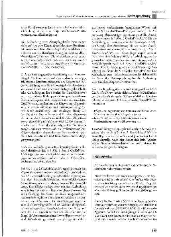 Vorschauseite 5: Abgrenzung einer Maßnahme der Ausbildung von einer Weiterbildungsmaßnahme