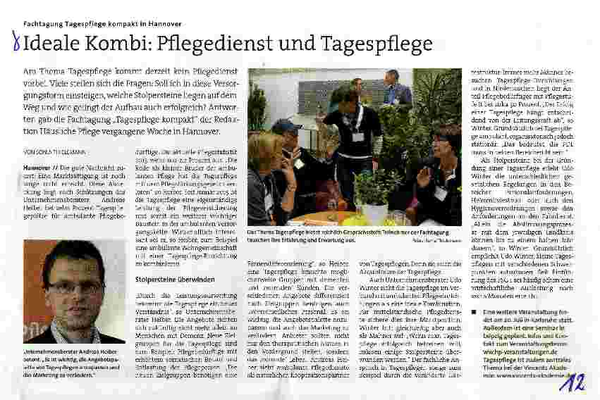 Vorschauseite 1: Ideale Kombi: Pflegedienst und Tagespflege