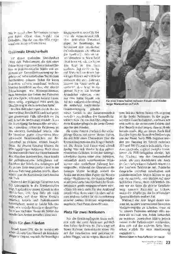 Vorschauseite 2: Medizinische Hilfe baut BrückenPalästinensische Autonomiegebiete