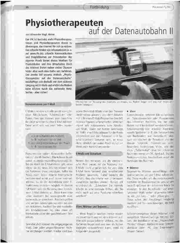 Vorschauseite 1: Physiotherapeuten auf der Datenautobahn II