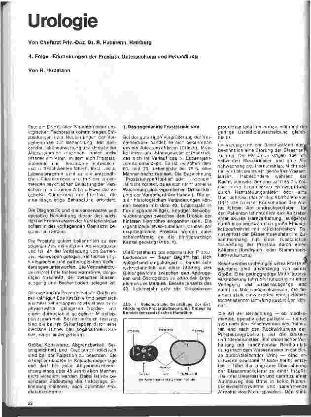 Vorschauseite 1: Urologie 4. Folge: Erkrankungen der Prostata, Untersuchung und Behandlung