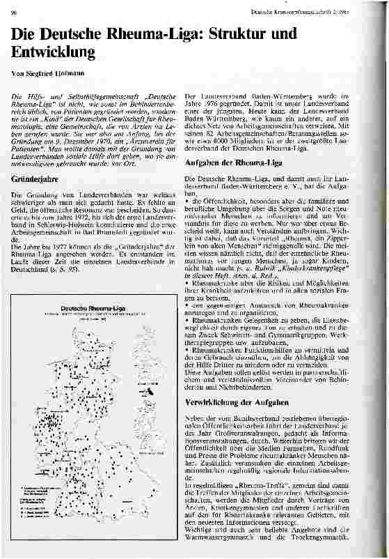 Vorschauseite 1: Die Deutsche Rheuma-Liga: Struktur und Entwicklung