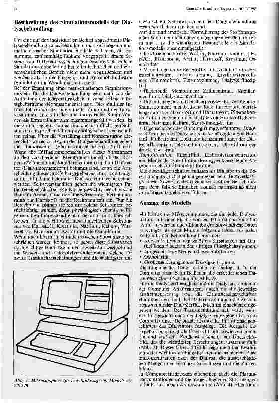 Vorschauseite 2: Individuelle Dialysebehandlung mit Hilfe eines Computers