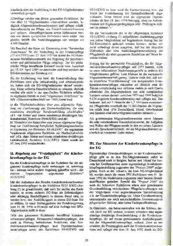 Vorschauseite 2: Der Ort der Kinderkrankenpflege Berufspolitische Beobachtungen mit Blick auf Europa - Votum anläßlich des Pflegekongresses der Gewerkschaft Pflege
