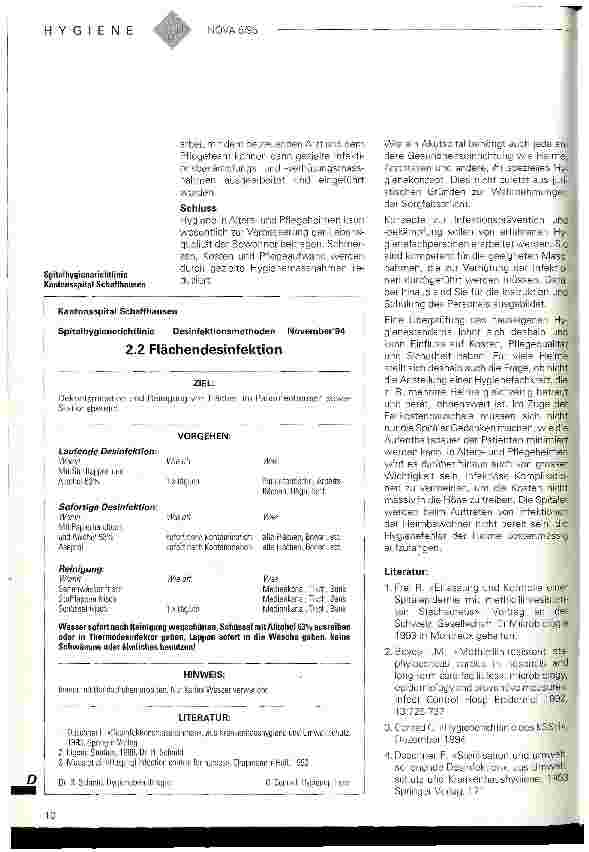Vorschauseite 3: Hygiene in Altersund Pflegeheimen