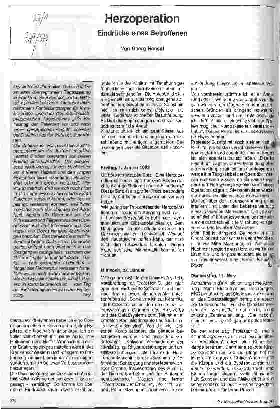 Vorschauseite 1: Herzoperation Eindrücke eines Betroffenen