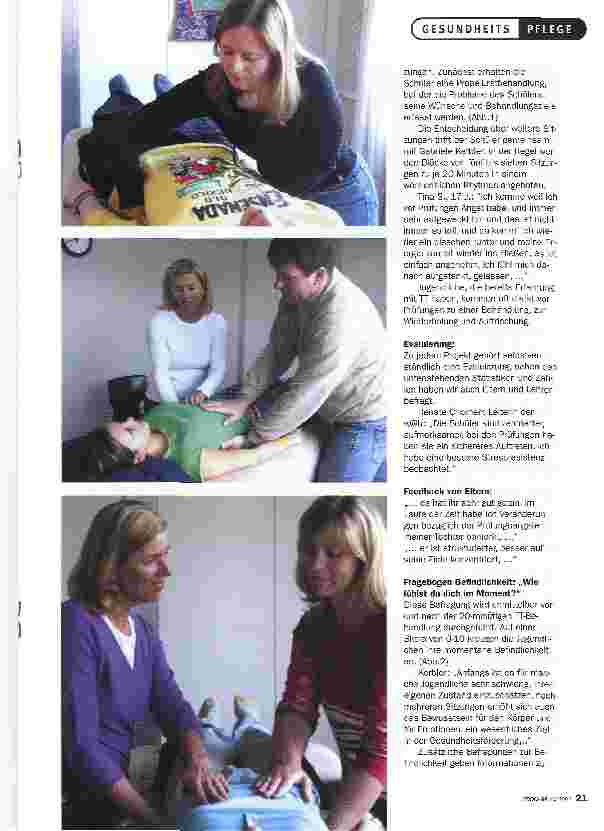 Vorschauseite 2: Gesundheitsförderung für Jugendliche mit TT5 JAHRE THERAPEUTIC TOUCH-PROJEKTIN EINER WIENER SCHULE