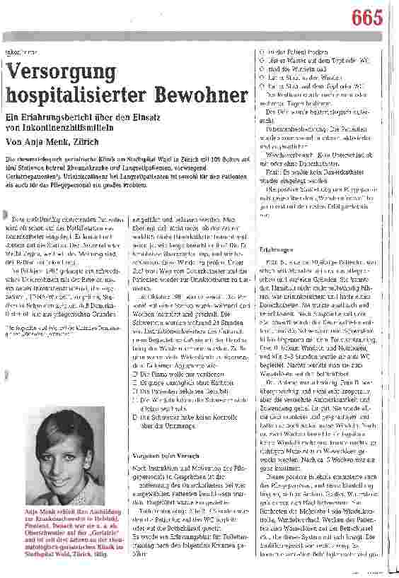 Vorschauseite 1: Versorgung hospitalisierter Bewohner - Inkontinenz Ein Erfahrungsbericht über den Einsatz von Inkontinenzhilfsmitteln