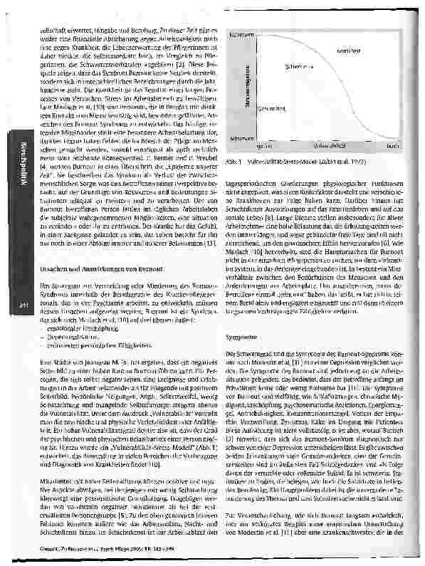 Vorschauseite 2: Zu Burnout in der psychiatrischen KrankenpflegeUrsachen und Lösungsansätze