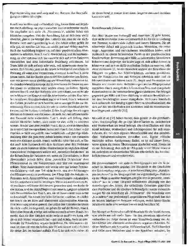Vorschauseite 3: Zu Burnout in der psychiatrischen KrankenpflegeUrsachen und Lösungsansätze