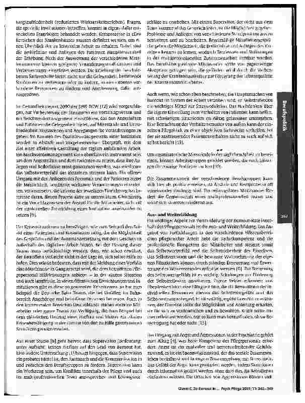 Vorschauseite 5: Zu Burnout in der psychiatrischen KrankenpflegeUrsachen und Lösungsansätze