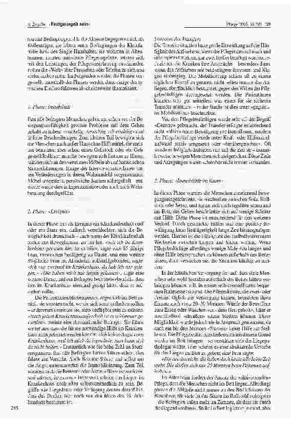 Vorschauseite 5: Festgenagelt sein -Der Prozess des Bettlägerigwerdens durch allmähliche Ortsfixierung