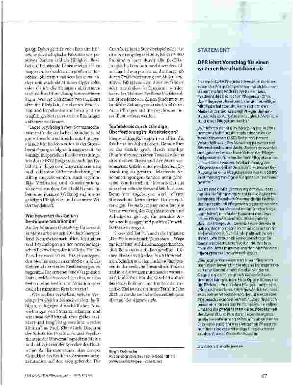 Vorschauseite 2: Resilienz statt Burnout?