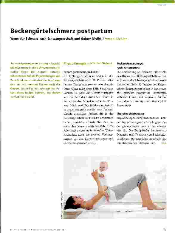Vorschauseite 1: Beckengürtelschmerz postpartum