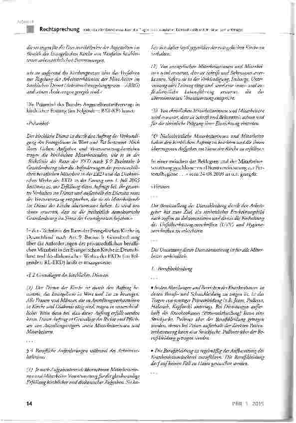 Vorschauseite 2: Konfessionelles Krankenhaus kann das Tragen eines islamischen Kopftuchs während der Arbeitszeit untersagen