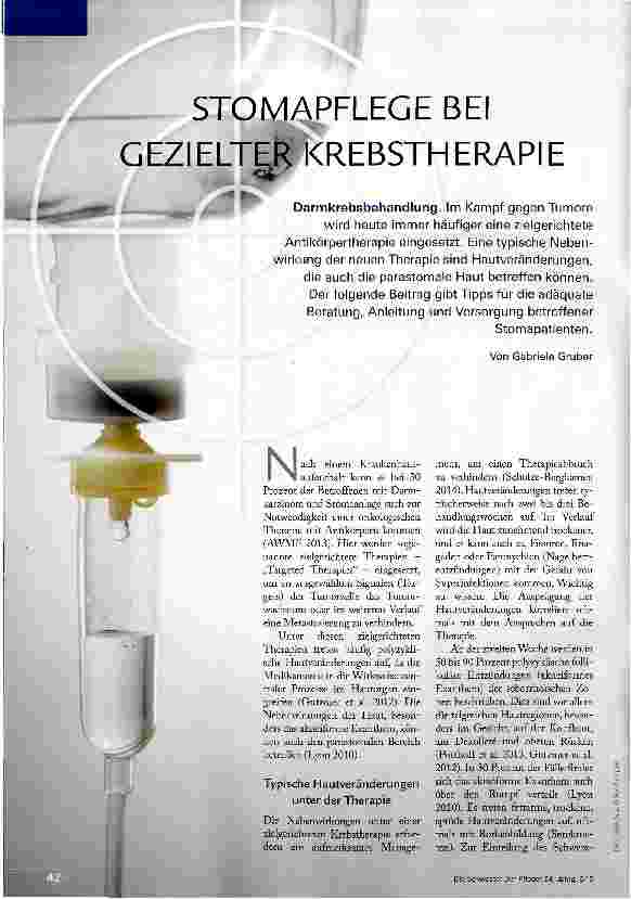 Vorschauseite 1: STOMAPFLEGE BEI GEZIELTER KREBSTHERAPIE