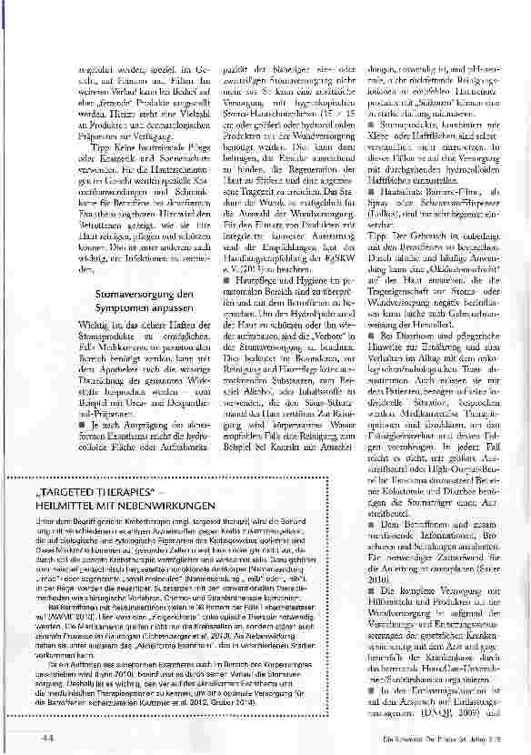 Vorschauseite 3: STOMAPFLEGE BEI GEZIELTER KREBSTHERAPIE