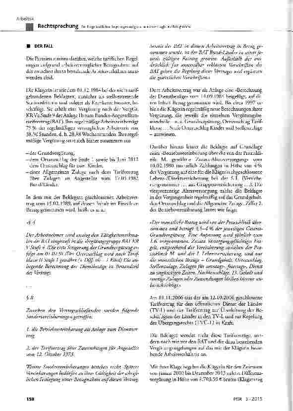 Vorschauseite 2: Zur Frage tariflicher Regelungen aufgrund arbeitsvertraglicher Bezugnahme