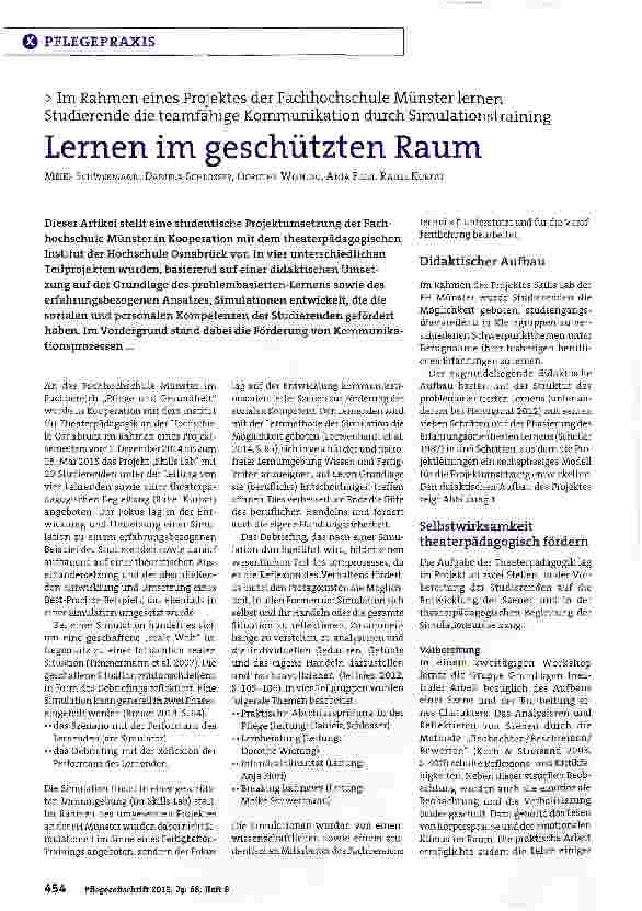 Vorschauseite 1: Lernen im geschützten Raum