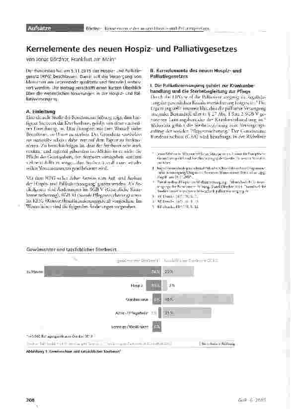 Vorschauseite 1: Kernelemente des neuen Hospizund Palliativgesetzes