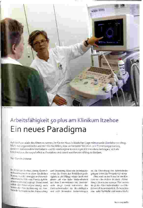 Vorschauseite 1: Arbeitsfähigkeit 50 plus am Klinikum Itzehoe Ein neues Paradigma