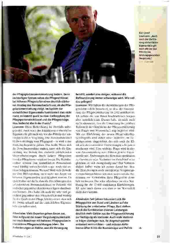 Vorschauseite 2: Pflegeheime als Verlierer der Reform? Nein!