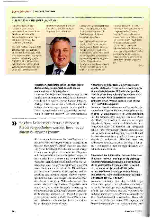 Vorschauseite 3: Pflegeheime als Verlierer der Reform? Nein!