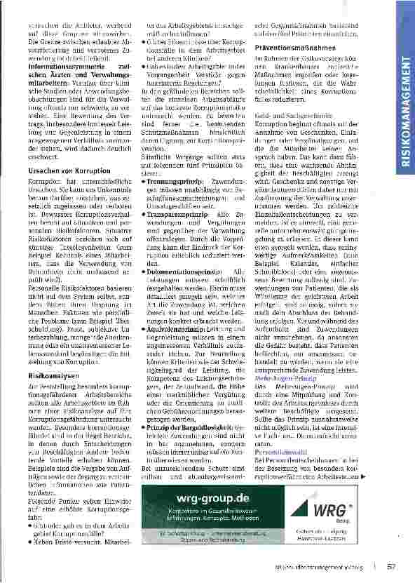 Vorschauseite 2: Risikofaktor: Korruption Elemente einer erfolgreichen Präventionsstrategie